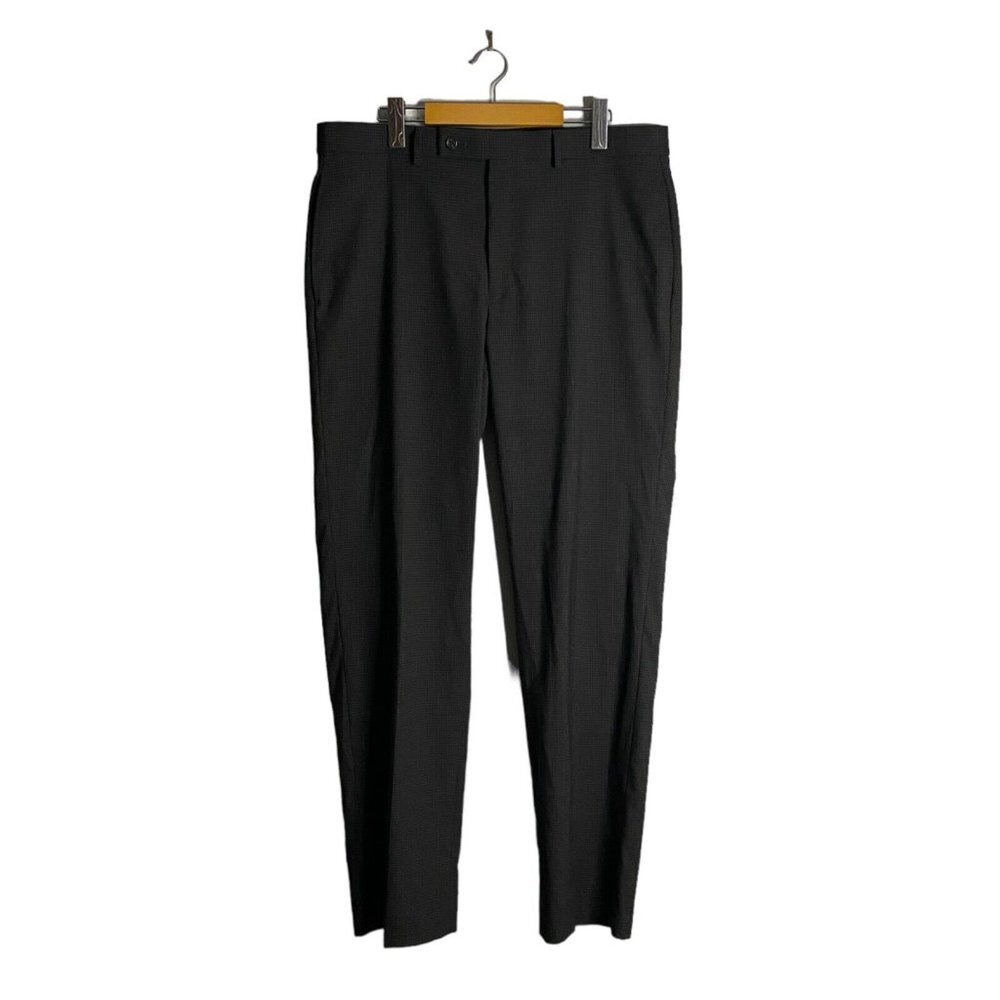 Lauren Ralph Lauren Men's Gray Checkered Slim Dress Pants - Picture 1 of 9